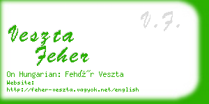 veszta feher business card